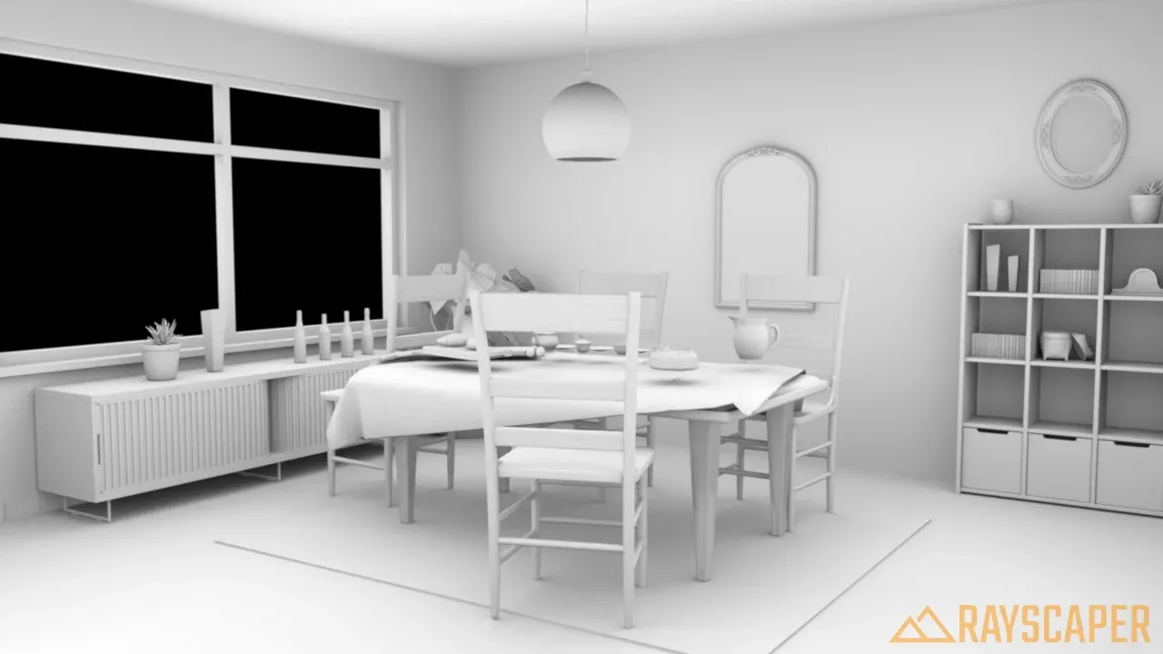 Ambient occlusion pass with a distance of 2 m