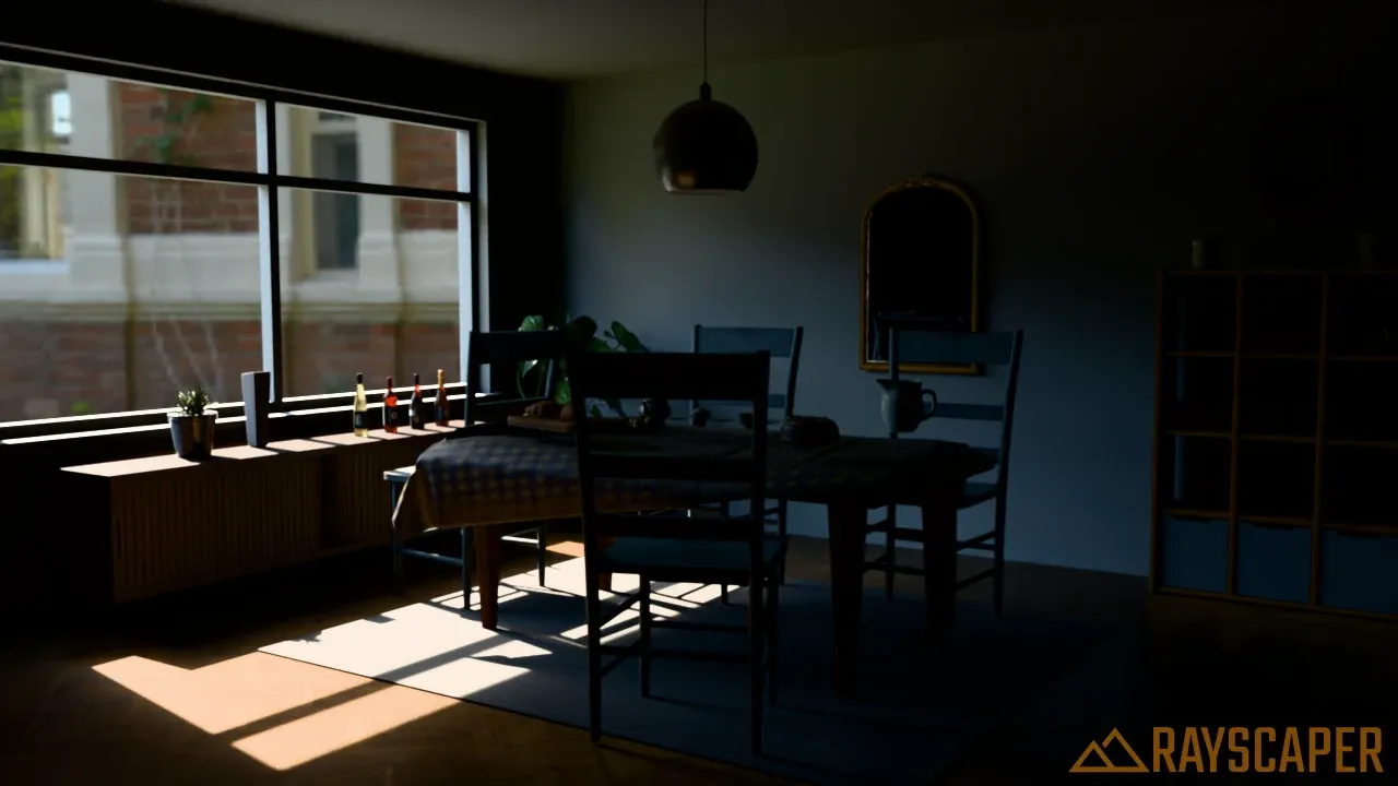 Fake GI with an AO distance of 10 m, the room is dark