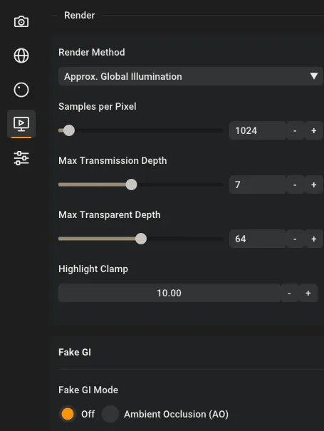 The Approximate Global Illumination settings