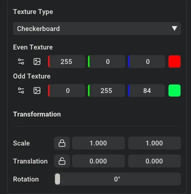 Checkerboard texture settings