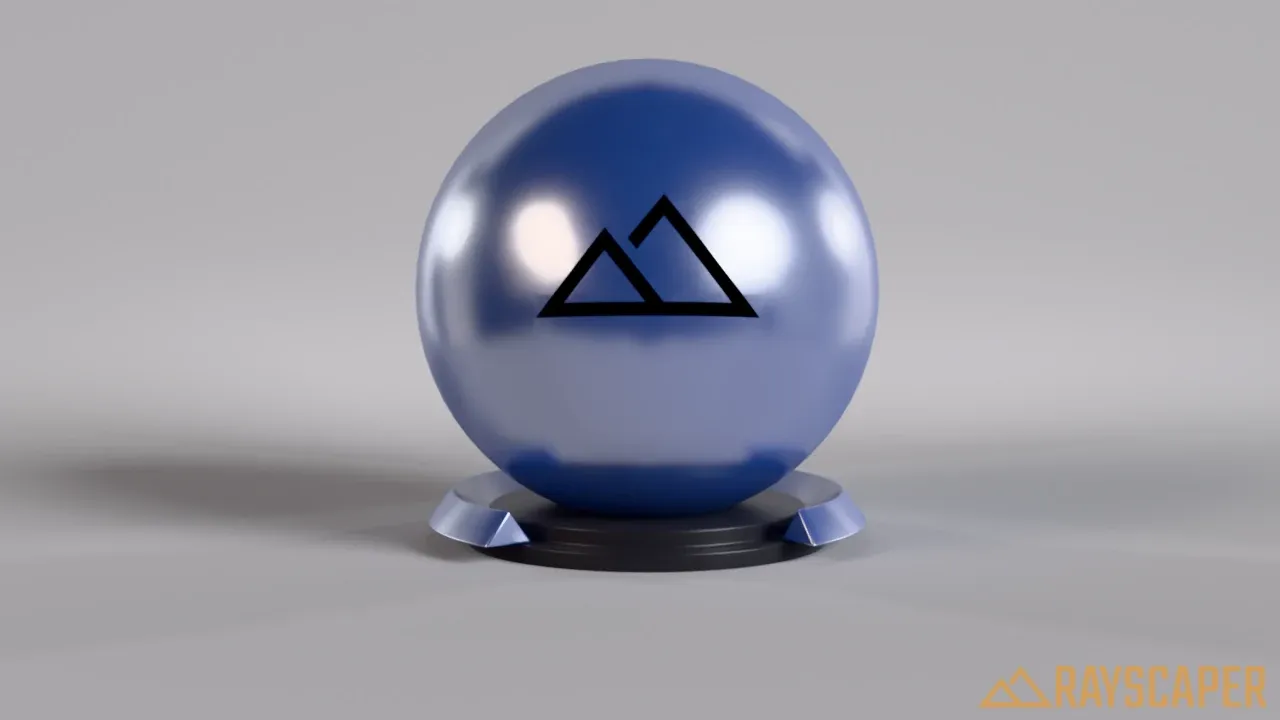 A blue coated ball with blurred reflections