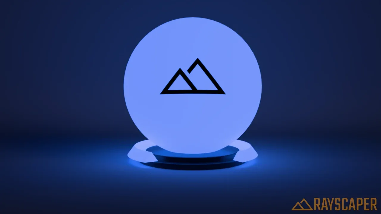 A ball glowing blue