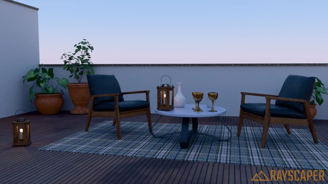 The terrace under a Preetham sky