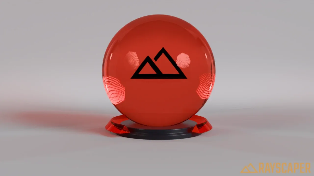 A red glass ball casting red light