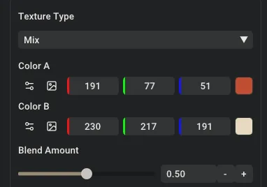 Mix texture settings