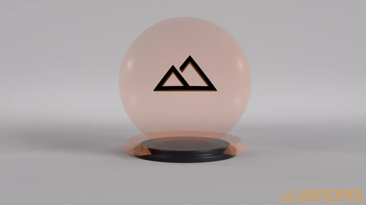 The shader ball at 20% opacity, mostly see-through
