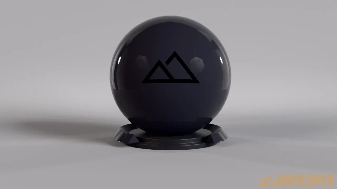 A dark glossy ball with normal reflections