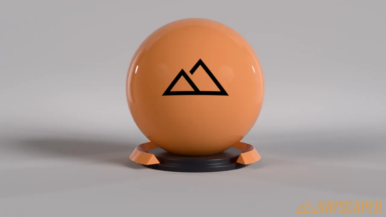 A glossy terracotta-colored ball with sharp reflections