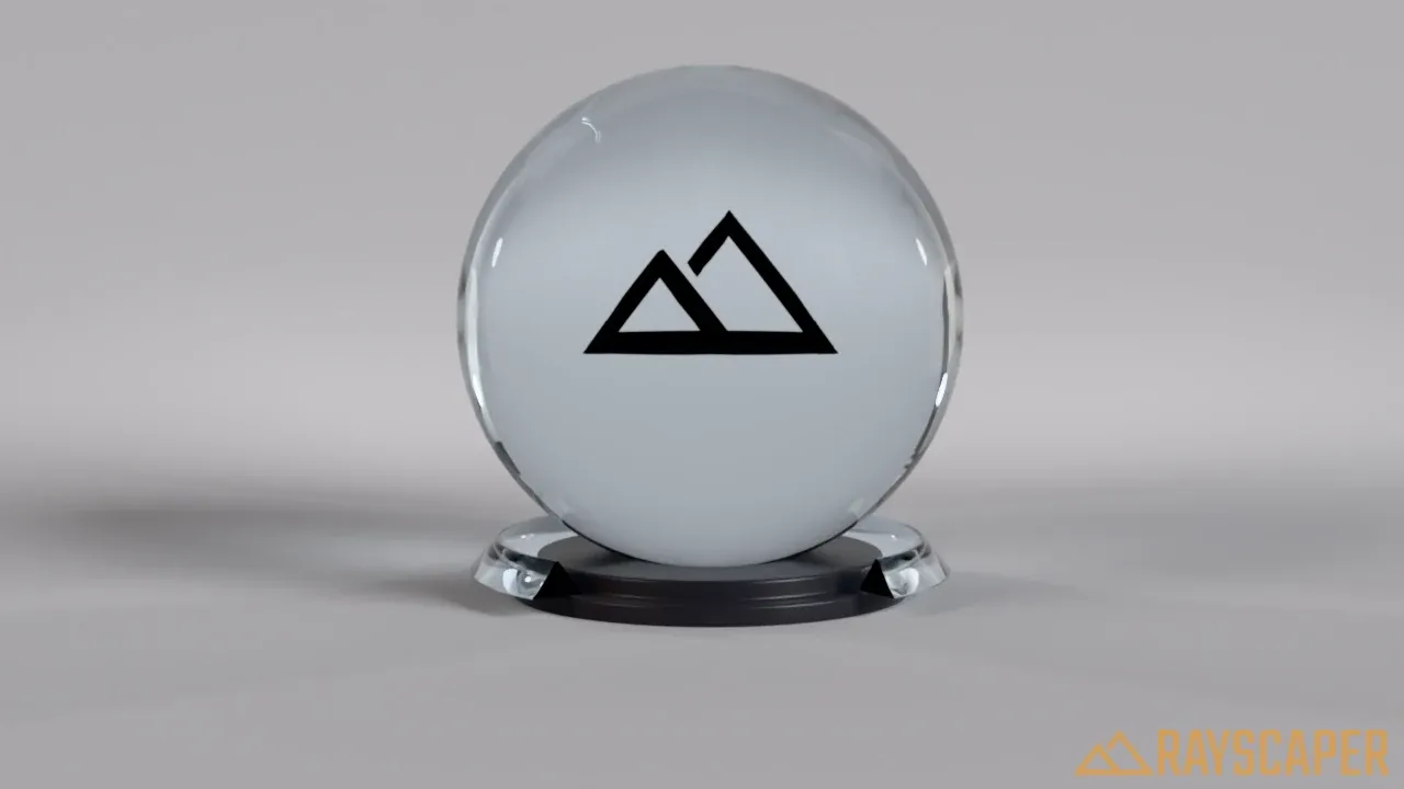 A glass-like pale blue ball