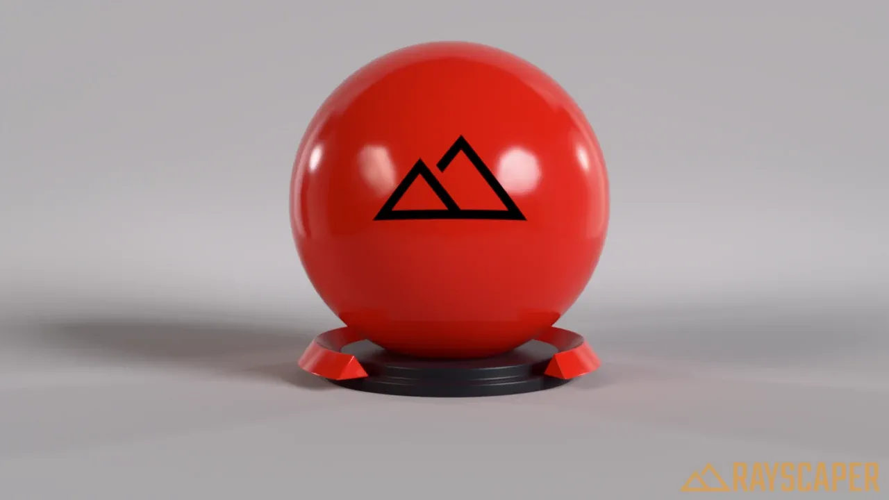 A glossy red plastic shader ball