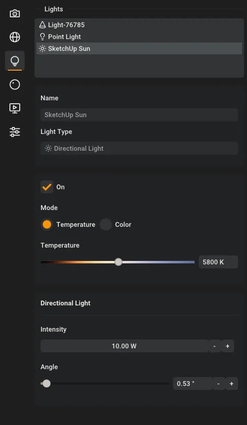 SketchUp Sun light in Rayscaper