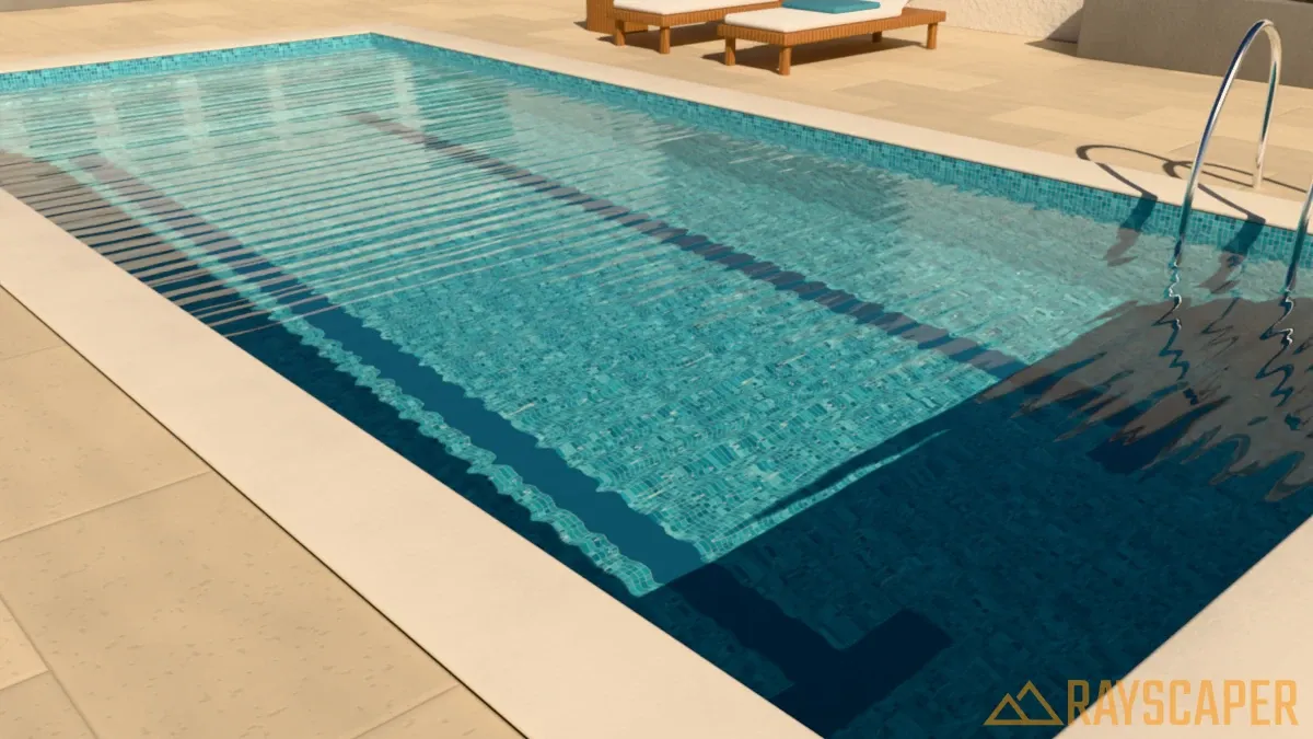 Water with a wave size of 0.15 m